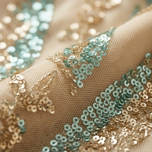 Tissu Elie Saab Beige doré