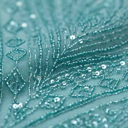 Tissu Elie Saab Turquoise – Coupon 3,5 m