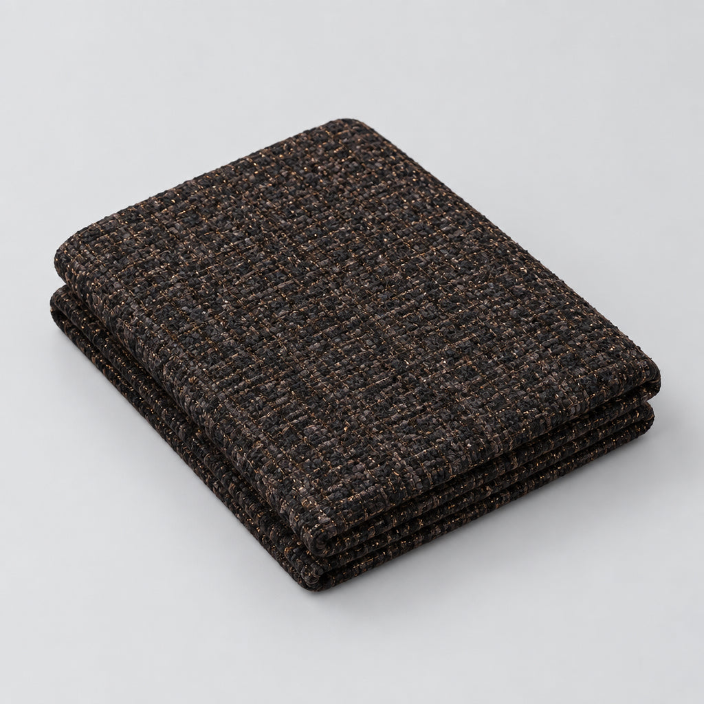 Tissu Chanel tweed Marron chocolat