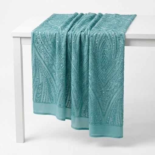 Tissu Elie Saab Turquoise – Coupon 3,5 m