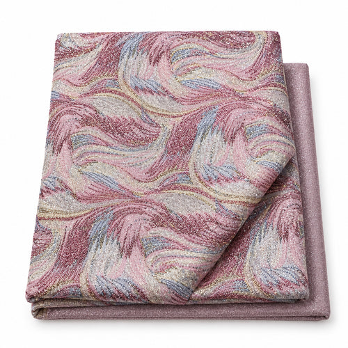 Tissu Brocart strass Rose framboise