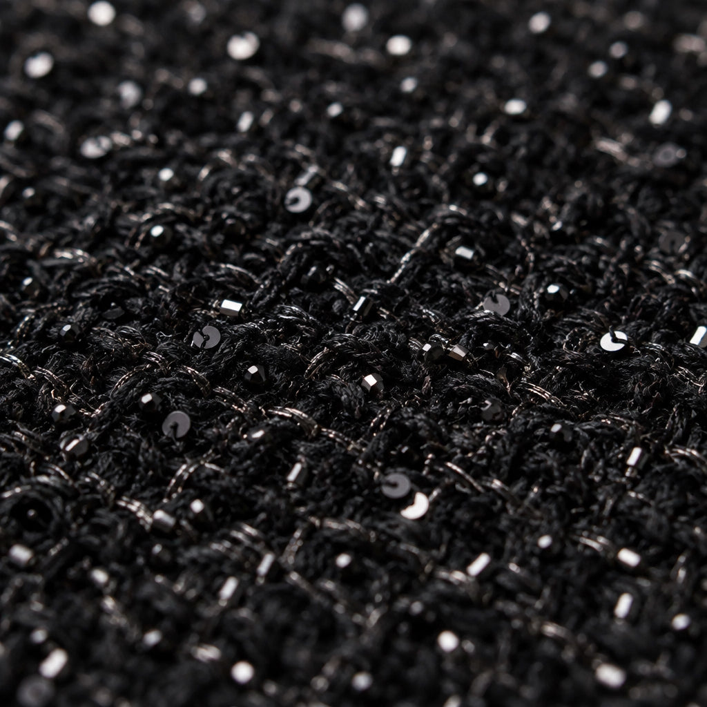 Tissu Chanel tweed Noir, détail du tissu