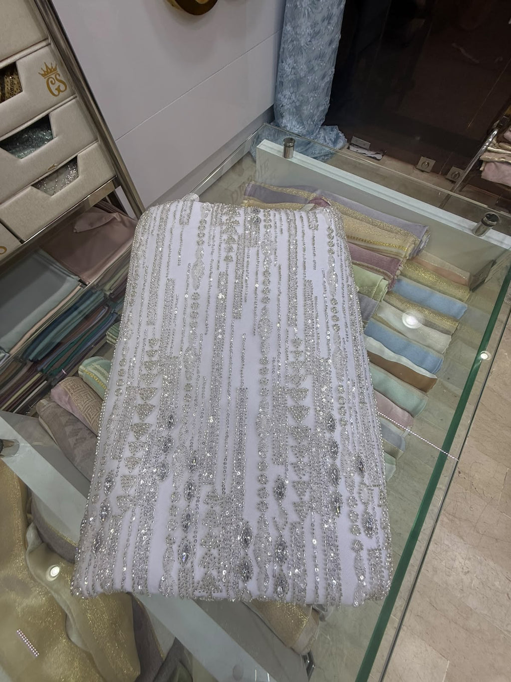 Tissu Elie Saab – Blanc cristal
