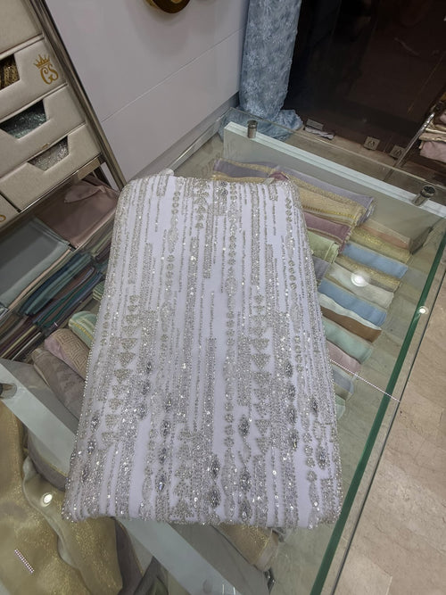 Tissu Elie Saab – Blanc cristal
