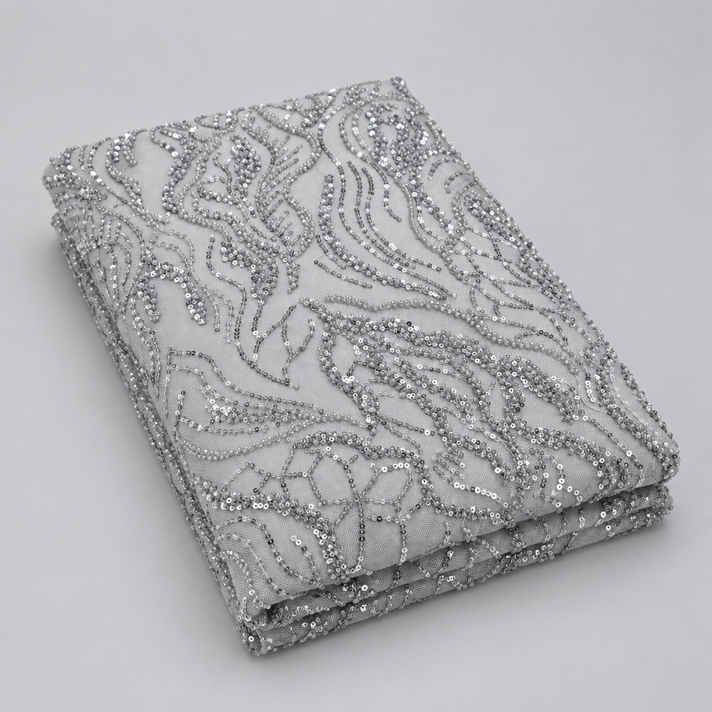 Tissu Elie Saab – Gris argenté
