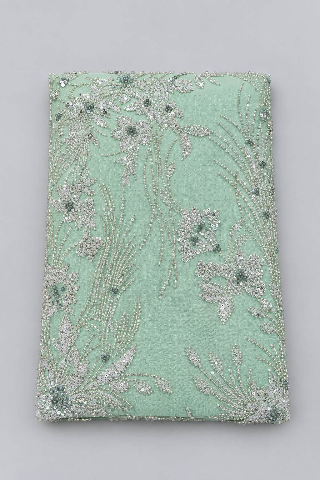 Tissu Elie Saab – Vert menthe argenté