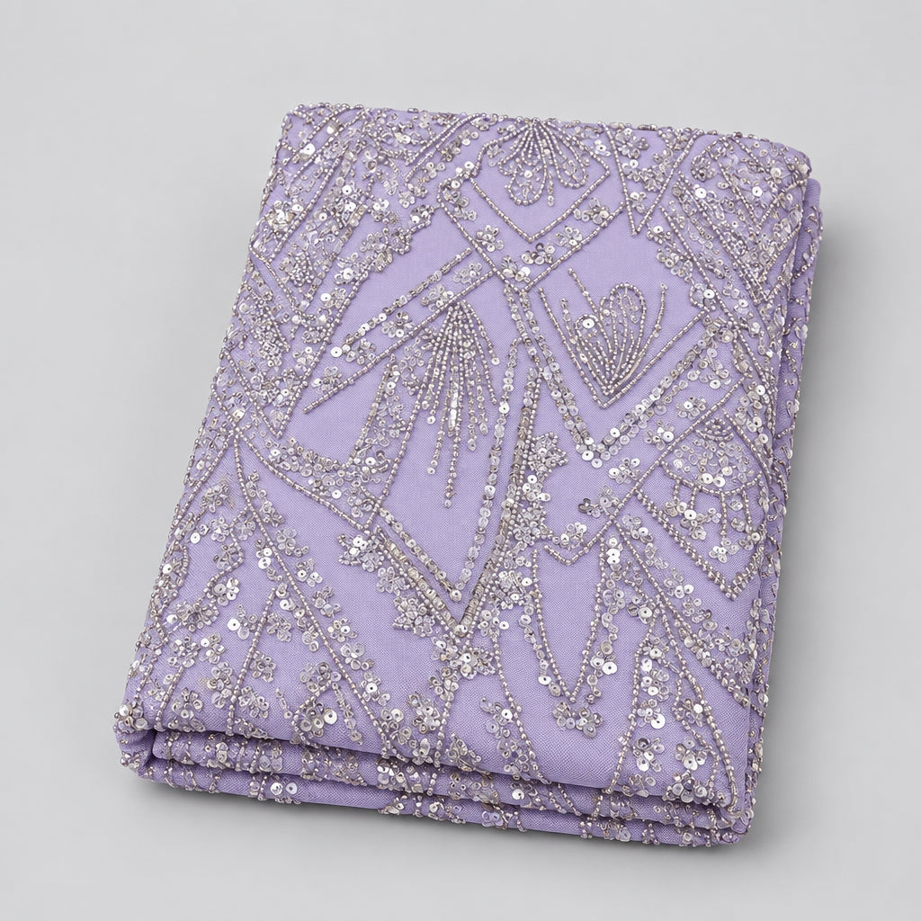 Tissu Elie Saab – Lilas argenté