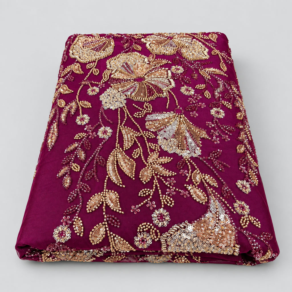 Tissu Elie Saab – Fuchsia doré