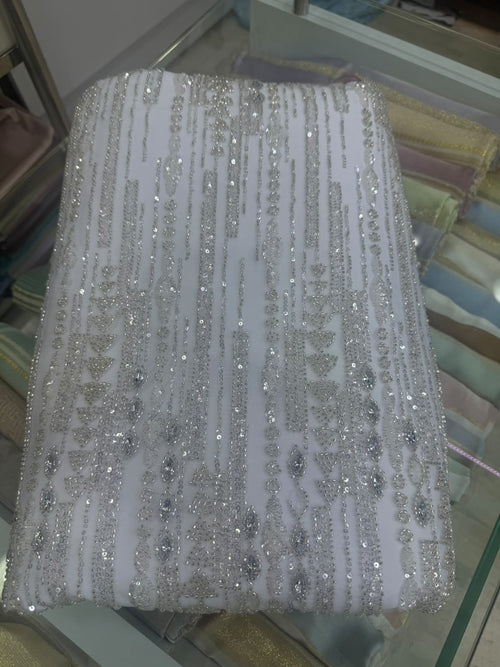 Tissu Elie Saab – Blanc cristal