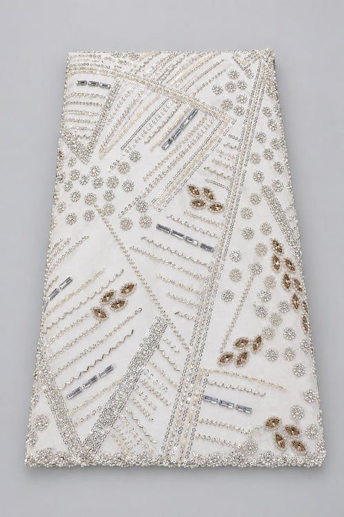 Tissu Elie Saab – Blanc cristal pêche